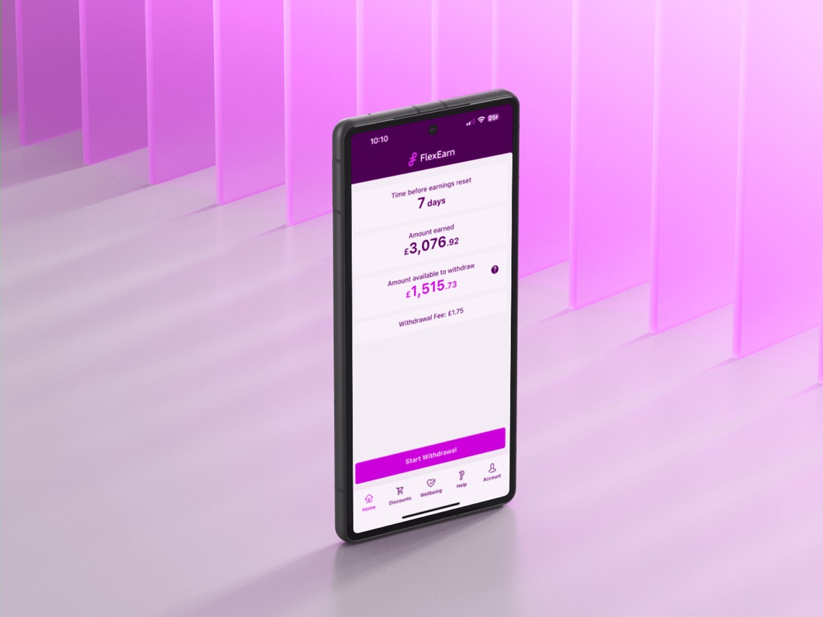 Early wage payment app on a phone screen